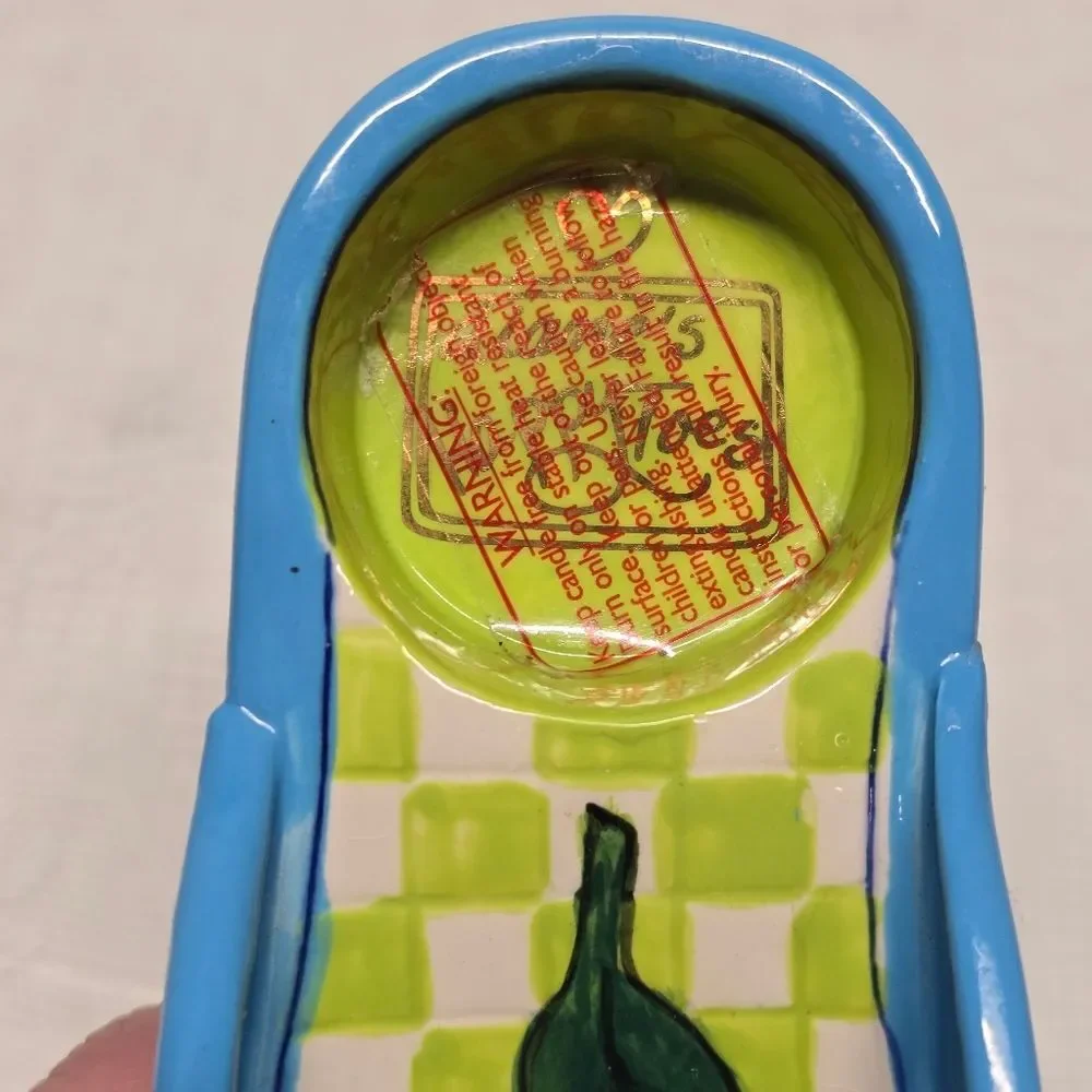Diane Artware Ceramic Flip Flop “Cherry Cobbler” Votive Candle Holder Y2K Summer